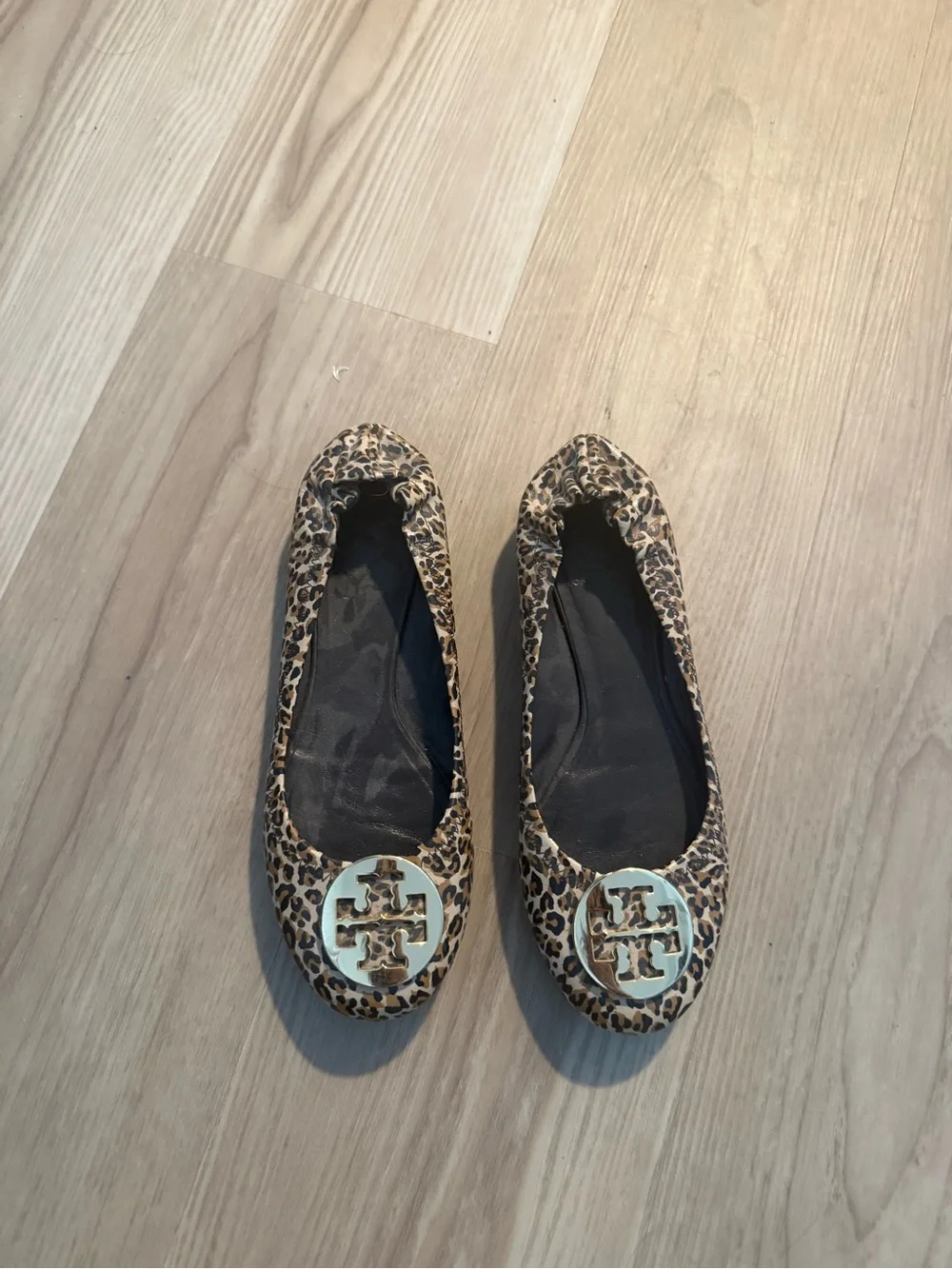 Tory Burch Leopard-Print Reva Logo Ballet Flats - Brown/Black
